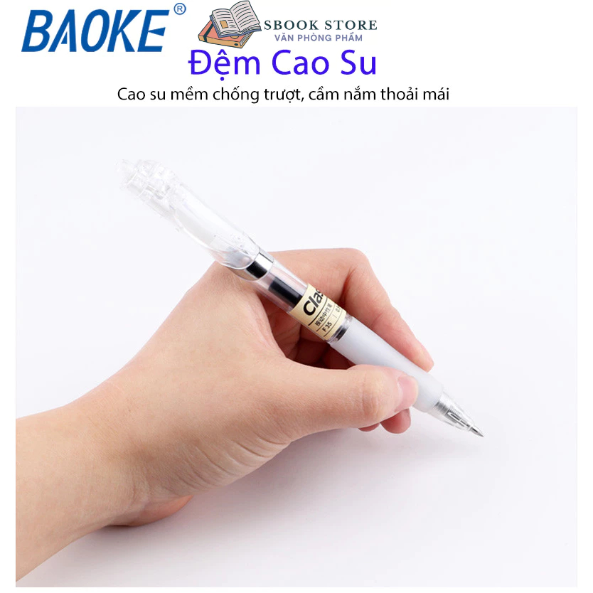 Bút gel bấm F35, ngòi 0.5mm - Baoke , Xanh - Đen - Đỏ , Siêu trơn, nhiều mực