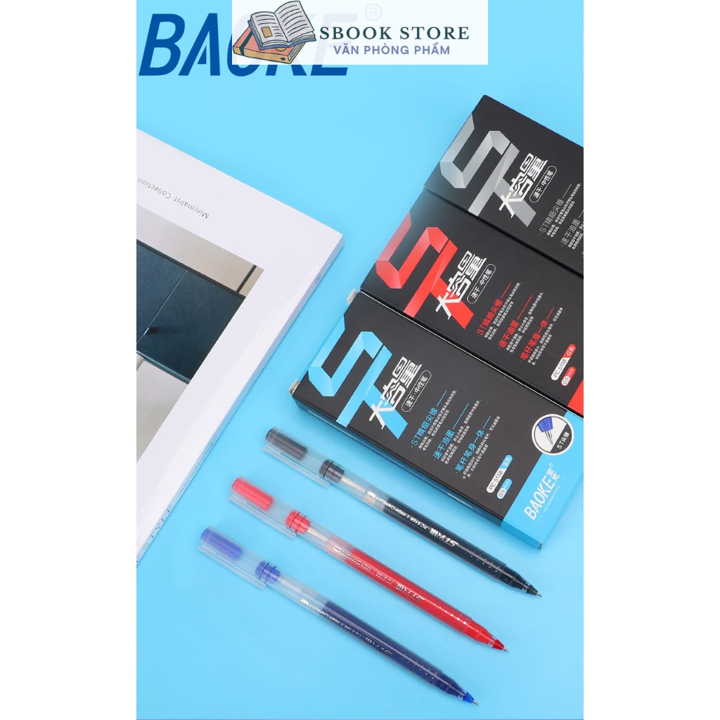 Bút gel ngòi  0.5mm PC5158 Baoke - Xanh,Đen,Đỏ - Siêu Trơn, Siêu nhiều mực
