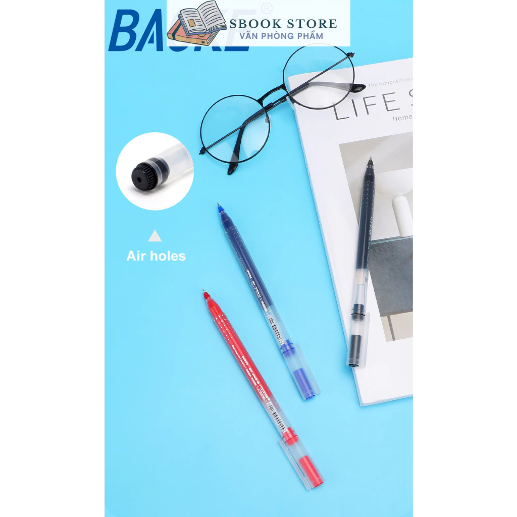 Bút gel ngòi  0.5mm PC5158 Baoke - Xanh,Đen,Đỏ - Siêu Trơn, Siêu nhiều mực