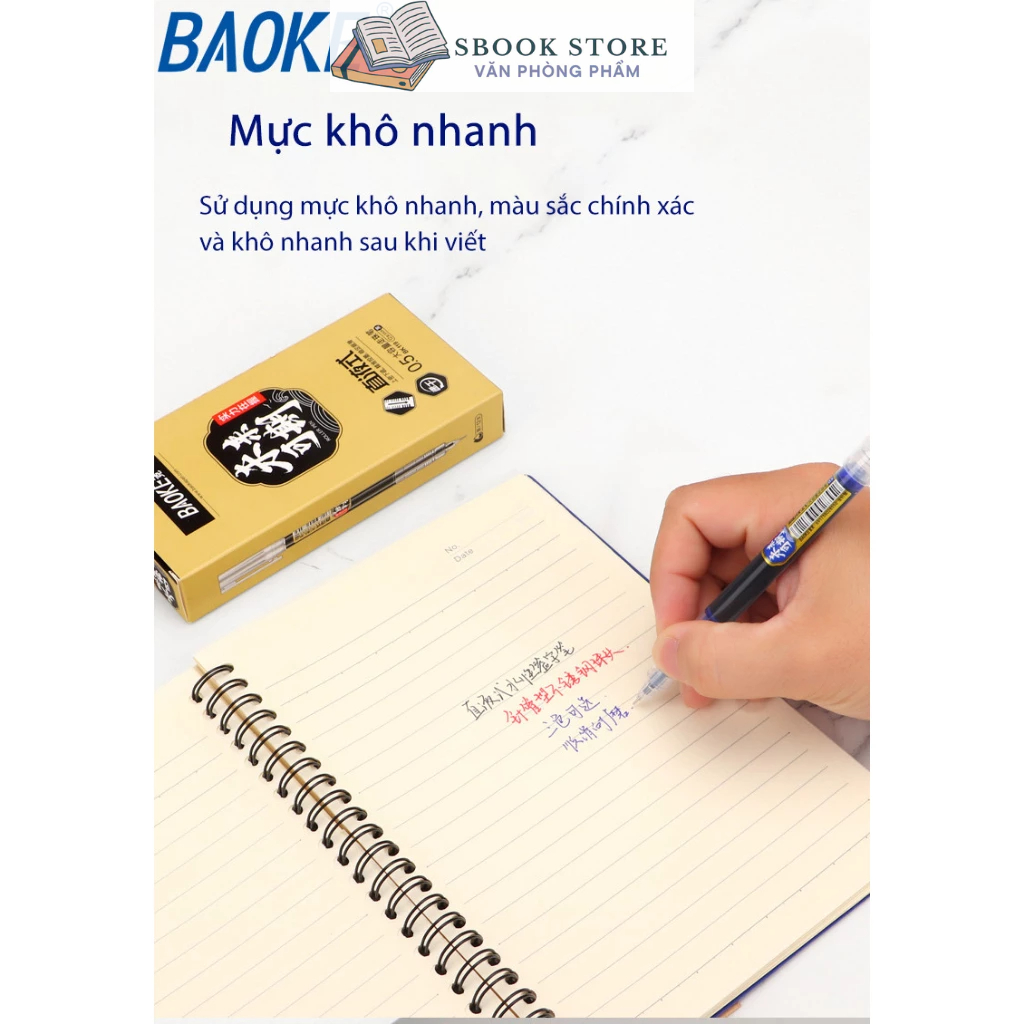 Bút Nước 0,5mm Baoke BK119, Xanh-Đen-Đỏ,Siêu nhiều mực,siêu trơn