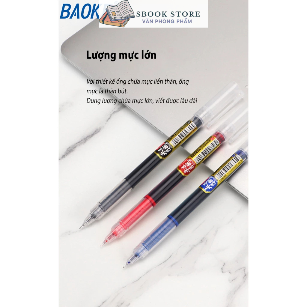 Bút Nước 0,5mm Baoke BK119, Xanh-Đen-Đỏ,Siêu nhiều mực,siêu trơn