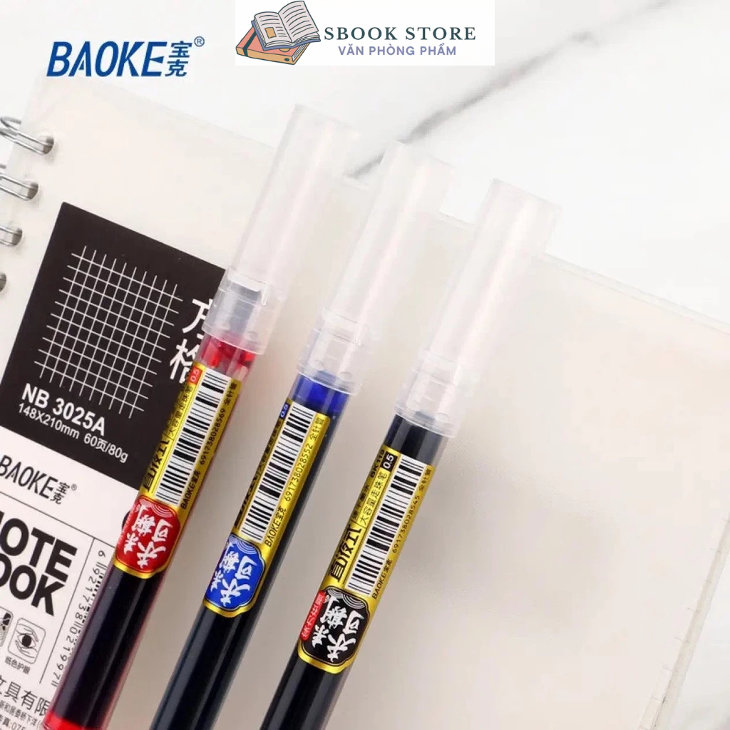 Bút Nước 0,5mm Baoke BK119, Xanh-Đen-Đỏ,Siêu nhiều mực,siêu trơn