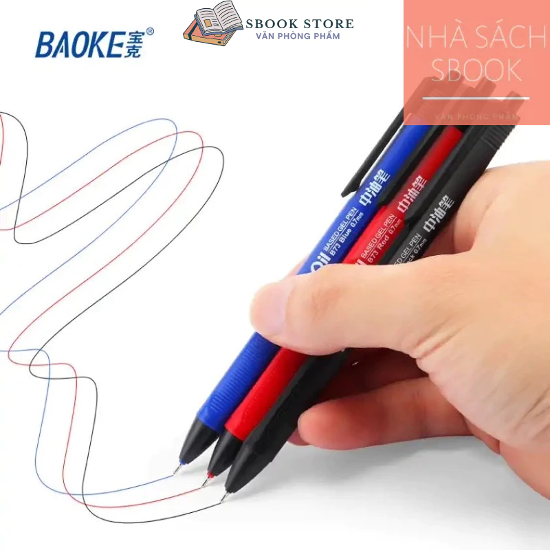 Bút bi mực dầu B73 Baoke, 0.7 siêu trơn, mực ra đều