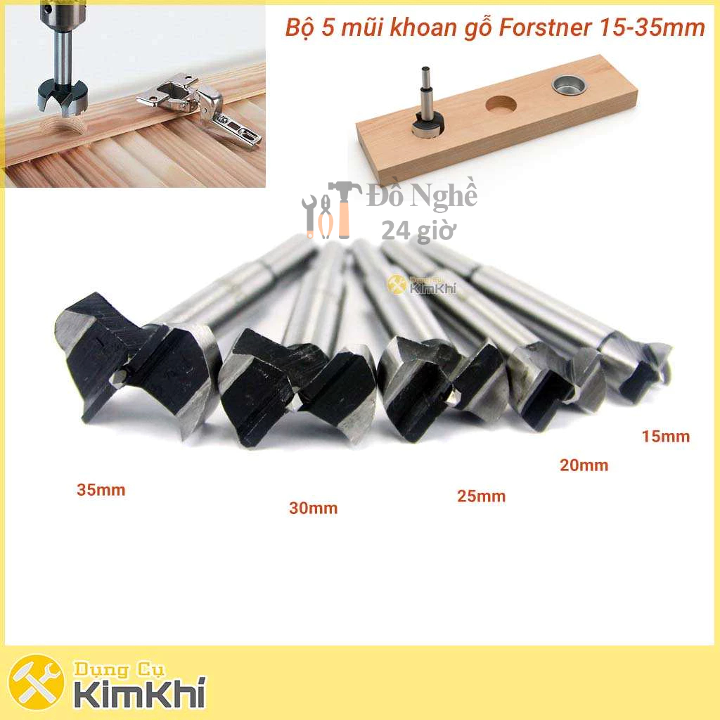 Bộ 5 mũi khoan bản lề gỗ