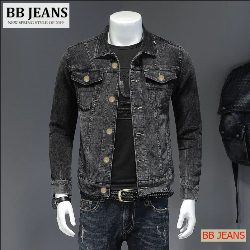 Áo khoác jean nam nữ unisex - áo jean nam xám DD form đẹp BB Jeans