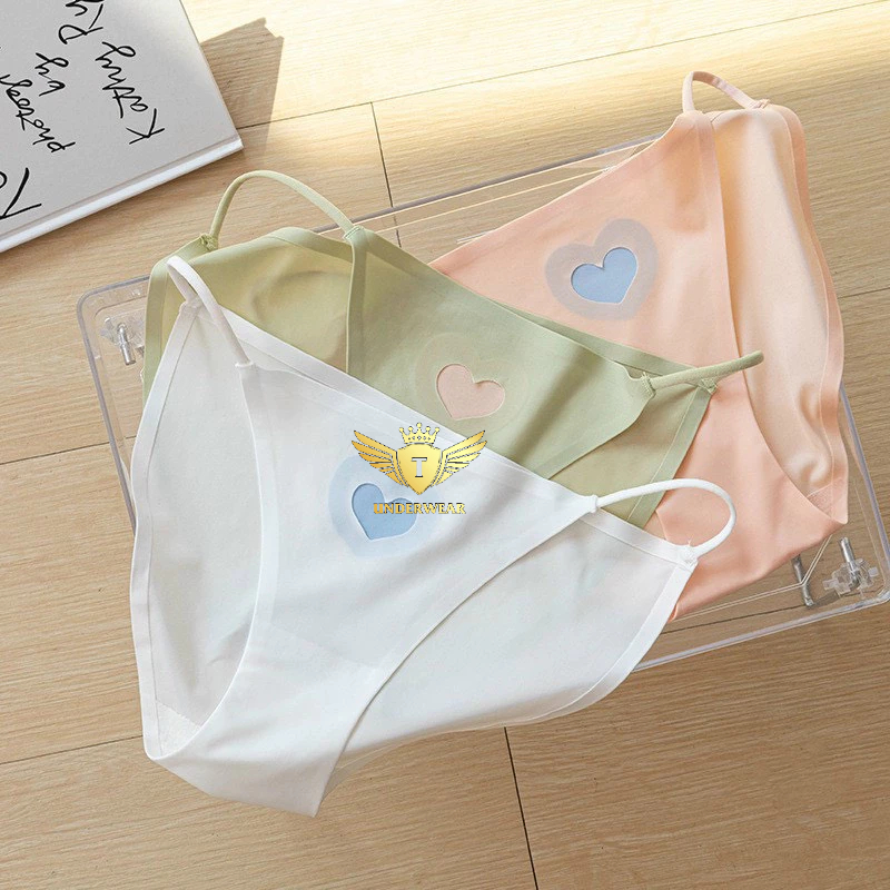 Quần Lót Nữ Su Lạnh 2 Dây Hông Phối Trái Tim siêu cute nhiều màu