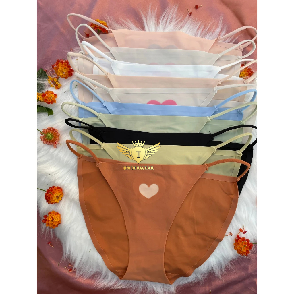 Quần Lót Nữ Su Lạnh 2 Dây Hông Phối Trái Tim siêu cute nhiều màu