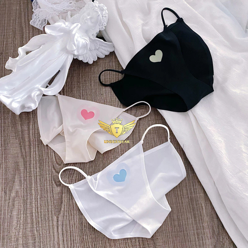 Quần Lót Nữ Su Lạnh 2 Dây Hông Phối Trái Tim siêu cute nhiều màu