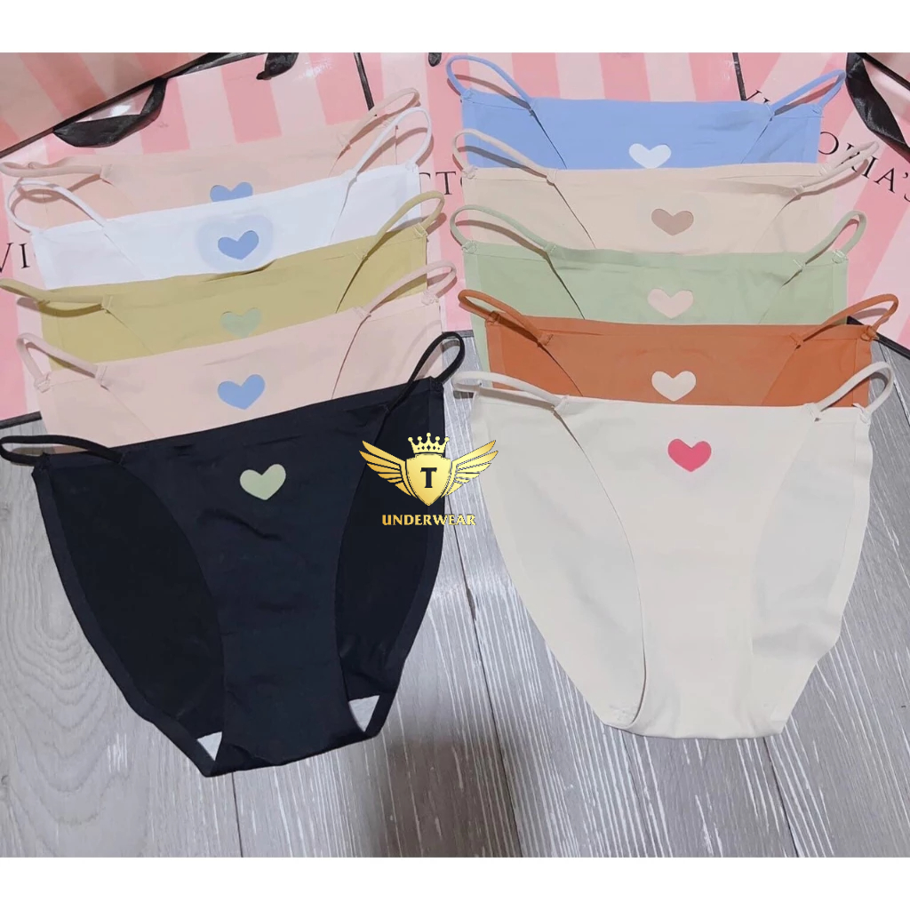 Quần Lót Nữ Su Lạnh 2 Dây Hông Phối Trái Tim siêu cute nhiều màu