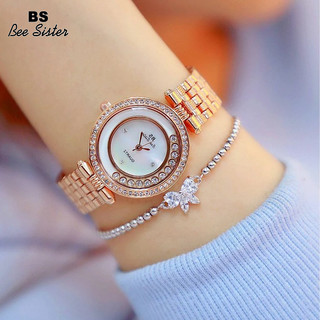 Đồng Hồ Nữ BS Bee Sister FA1552 Dây Thép Cao Cấp, Mặt Tròn Đính Đá - HÀNG CHÍNH HÃNG [CÓ VIDEO - ẢNH THẬT]