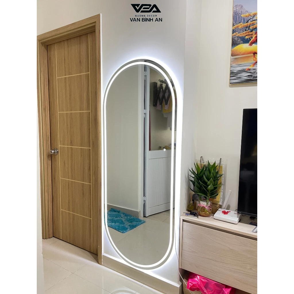Đi tỉnh Gương toàn thân oval cao cấp Vạn Bình An 5mm, Gương toàn thân oval - gương con nhọng - cắt gương theo kích thước