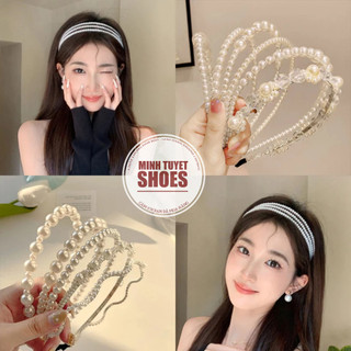 Bờm Cài Tóc Đính Hạt Cườm phong cách Hàn Quốc Mẫu Mới phụ kiện cô dâu xinh xắn
