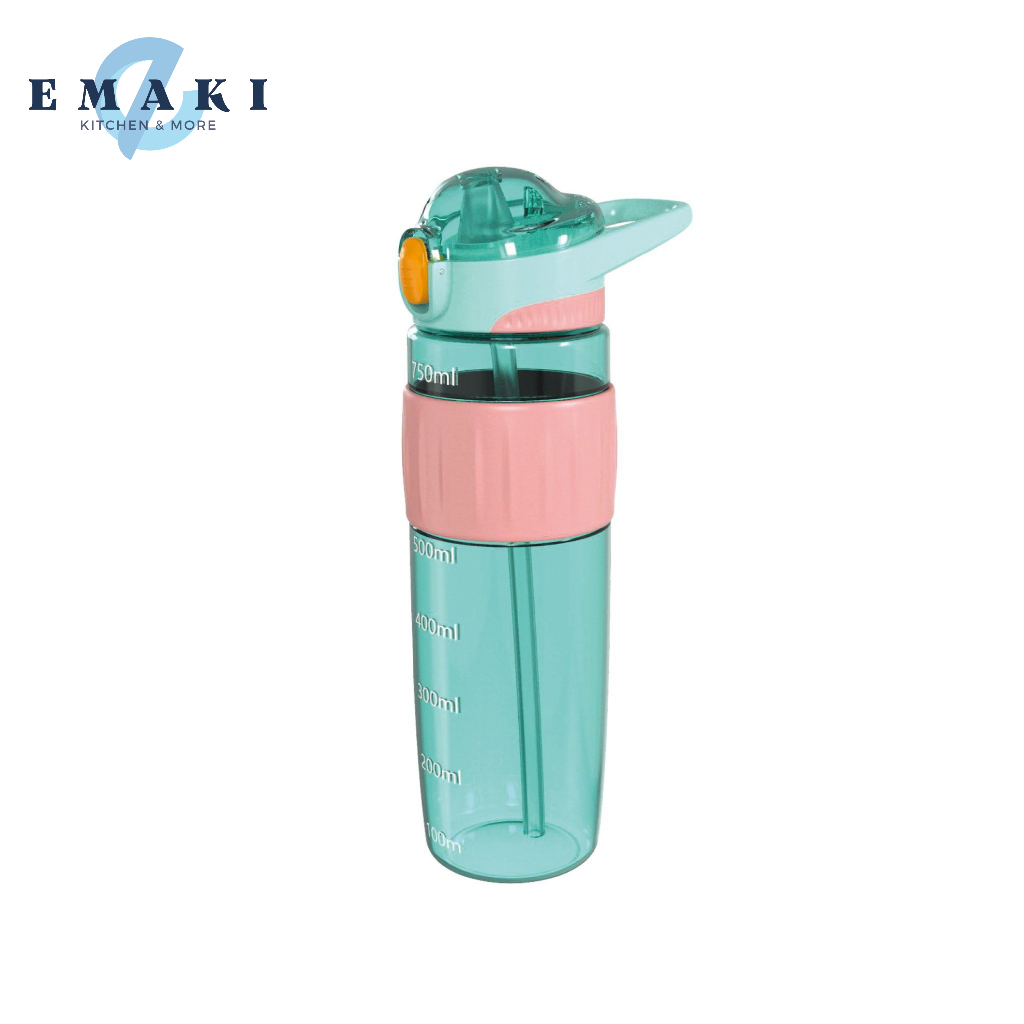 Bình nước thể thao LA FONTE 700ml Sports Bottle 003322 - Nhựa PP cao cấp, ống hút Silicon, chống rò rỉ - Emaki Vietnam