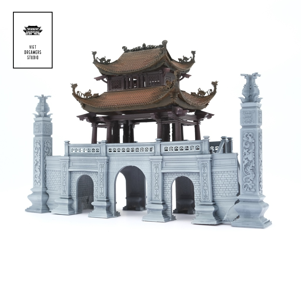 Mô hình kiến trúc Việt: Cổng tam quan VDS0209- decor,để bàn,trang trí tiểu cảnh,bán cạn,terrarium,non bộ,bonsai