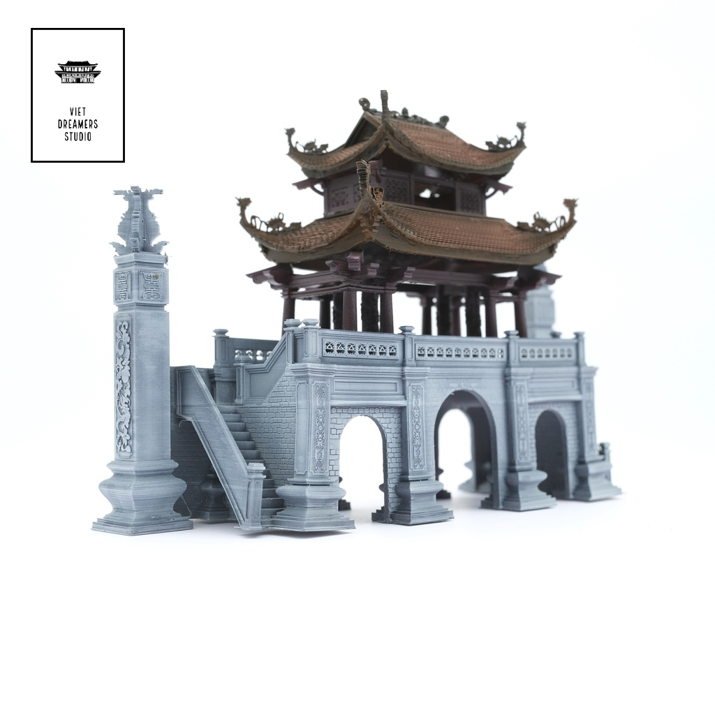 Mô hình kiến trúc Việt: Cổng tam quan VDS0209- decor,để bàn,trang trí tiểu cảnh,bán cạn,terrarium,non bộ,bonsai