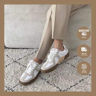 Giày sneaker nam mũi tròn đế bánh mì phối be 7701-2 rhodishop
