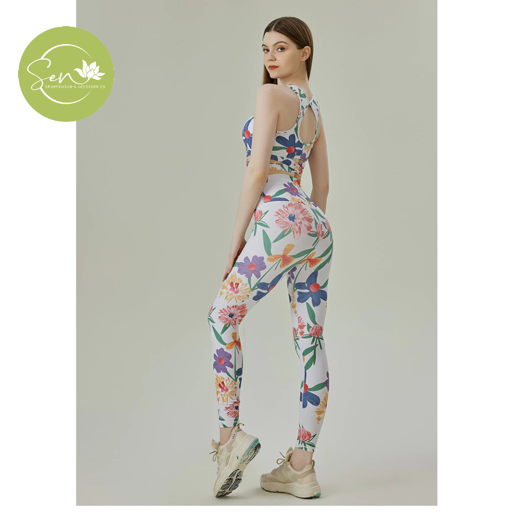 Set rời họa tiết hoa kèm mút cao cấp tập gym, yoga dành cho nữ