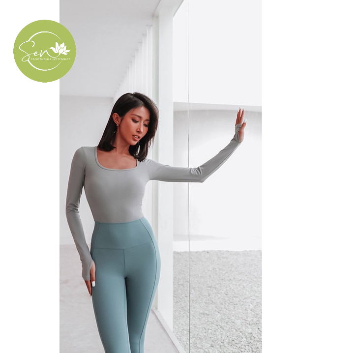 Set đồ liền thân dài tay, hở lưng quyến rũ tập yoga
