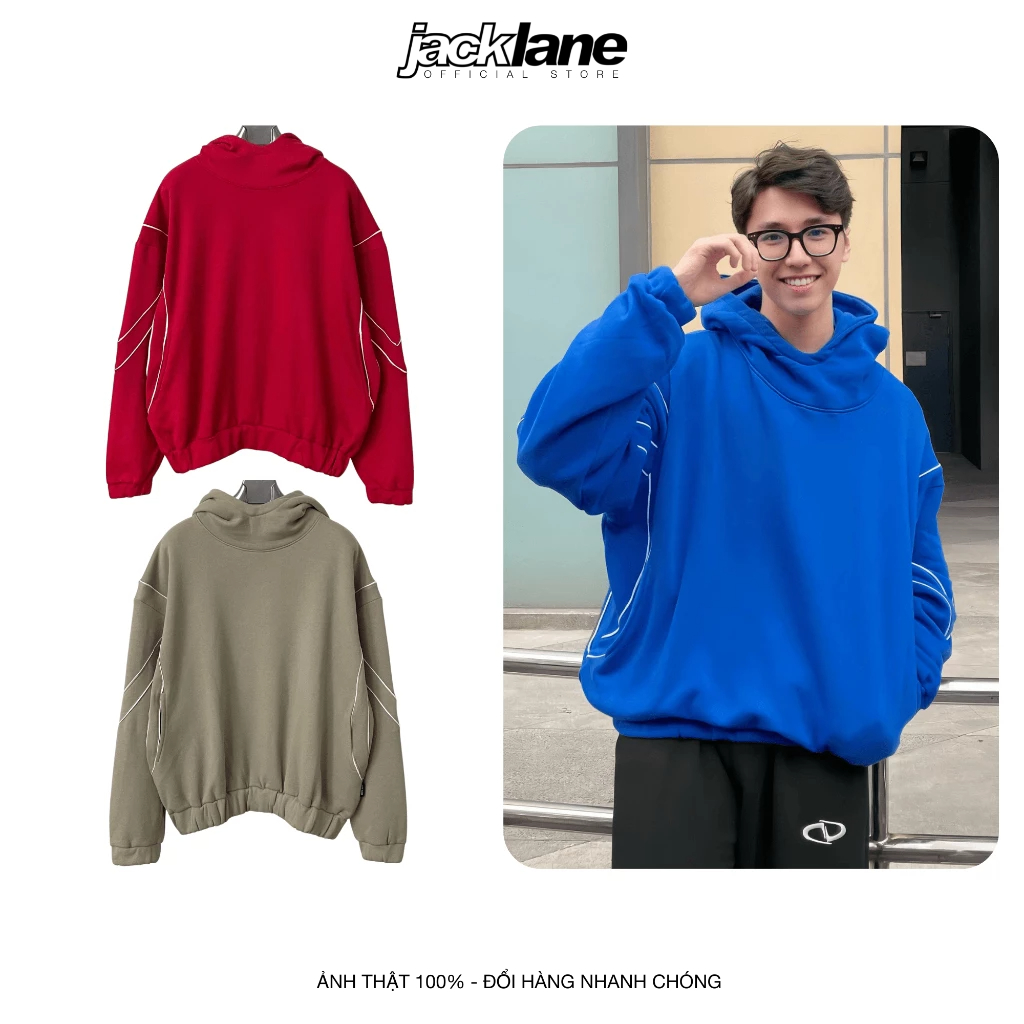 Áo Hoodie Jimmy JACK LANE, Áo khoác có mũ form rộng nam nữ unisex chất liệu nỉ bông, Local brand JACK LANE