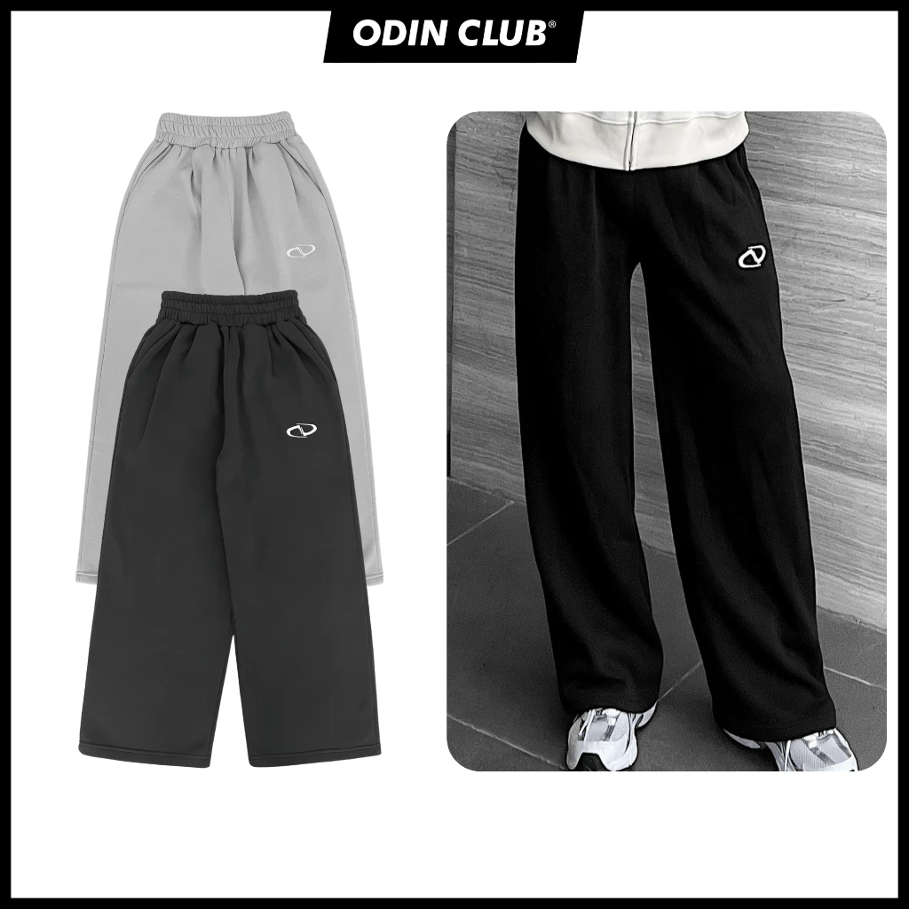 Quần nỉ oversize Wided Pants ODIN CLUB, Quần dài ống rộng nam nữ unisex chất liệu nỉ bông