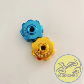 Núm nhôm gắn hpa phuộc màu vàng và xanh
