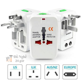 Ổ Cắm Du Lịch Đa Năng Có 2 Cổng USB