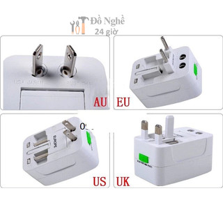 Ổ Cắm Du Lịch Đa Năng Có 2 Cổng USB