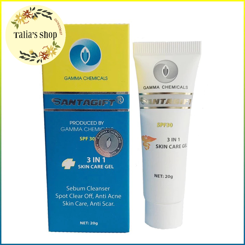 Kem Giảm Thâm Mụn SANTAGIFT SPF30 - Trắng sáng - Ức chế sắc tố - Chống nắng - 20g