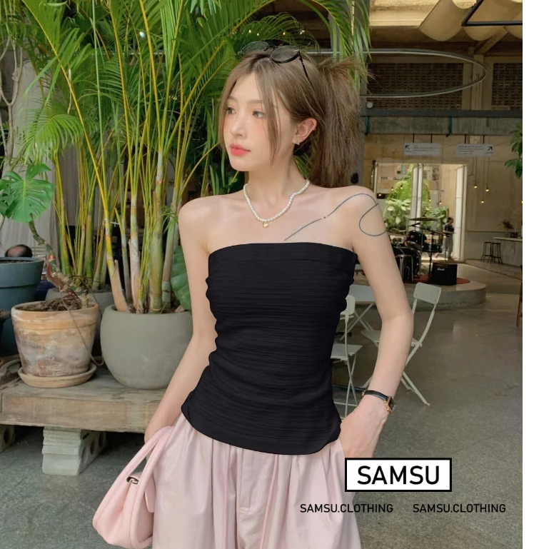 Áo Quây Ngực Màu Đen Ôm Dáng Thời Trang Mùa Hè Quyến Rũ Cho Nữ Samsu.clothing_Saigon