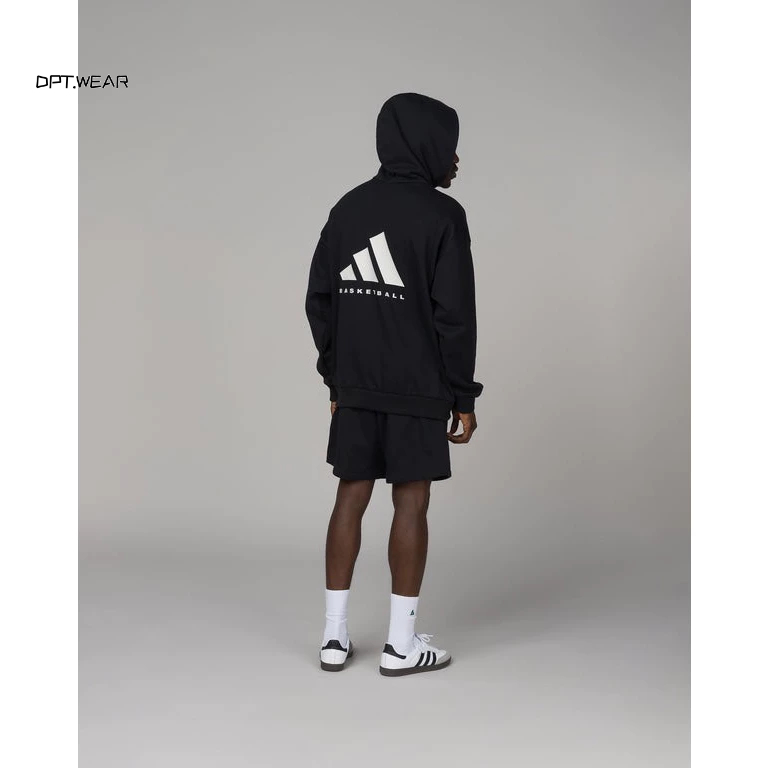 Áo Hoodie Adidas Basketball Logo In Nổi Nỉ Bông Cao Cấp Không Xù Siêu Hot