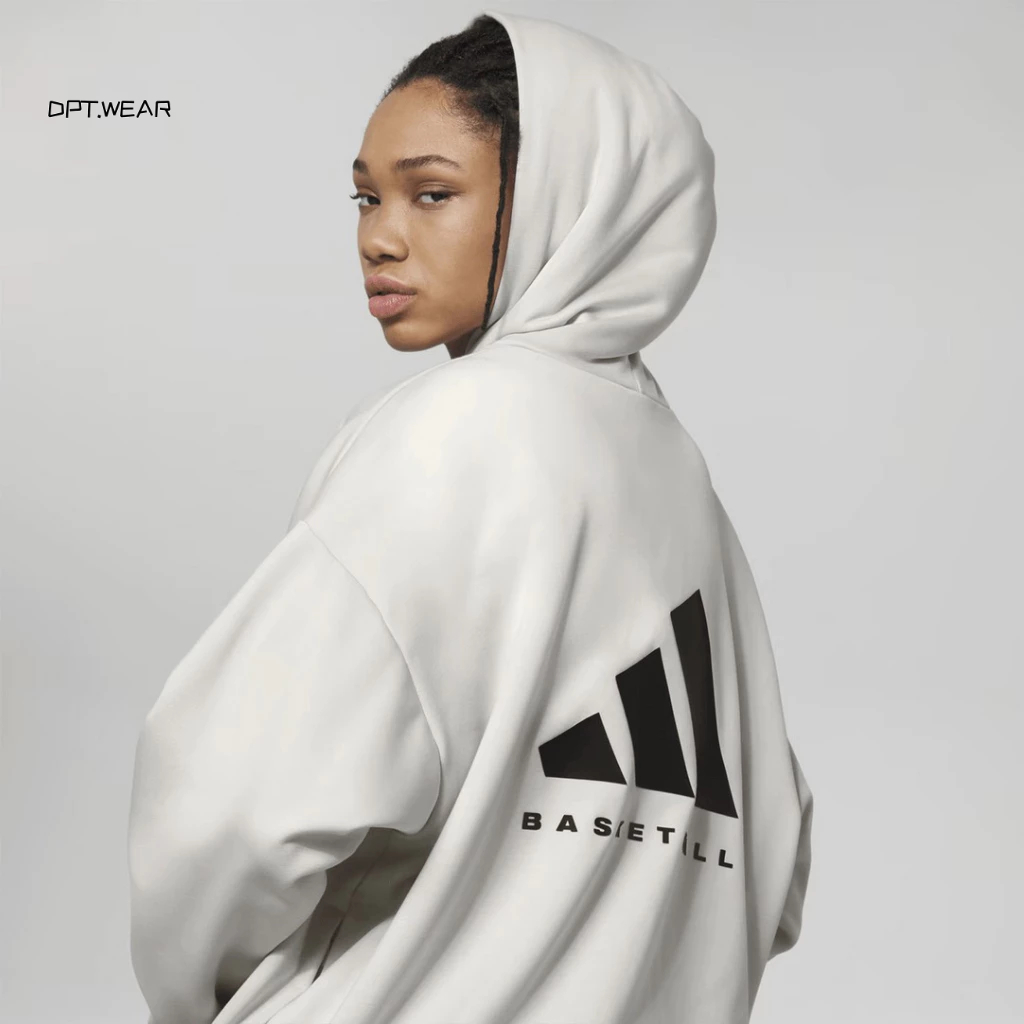 Áo Hoodie Adidas Basketball Logo In Nổi Nỉ Bông Cao Cấp Không Xù Siêu Hot