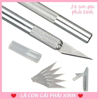 Dao khắc trỗ tặng kèm 5 lưỡi , dao cắt chuyên dụng ,chạm khắc kỹ thuật lưới dao thép không gỉ, cán tay cầm chống trượt