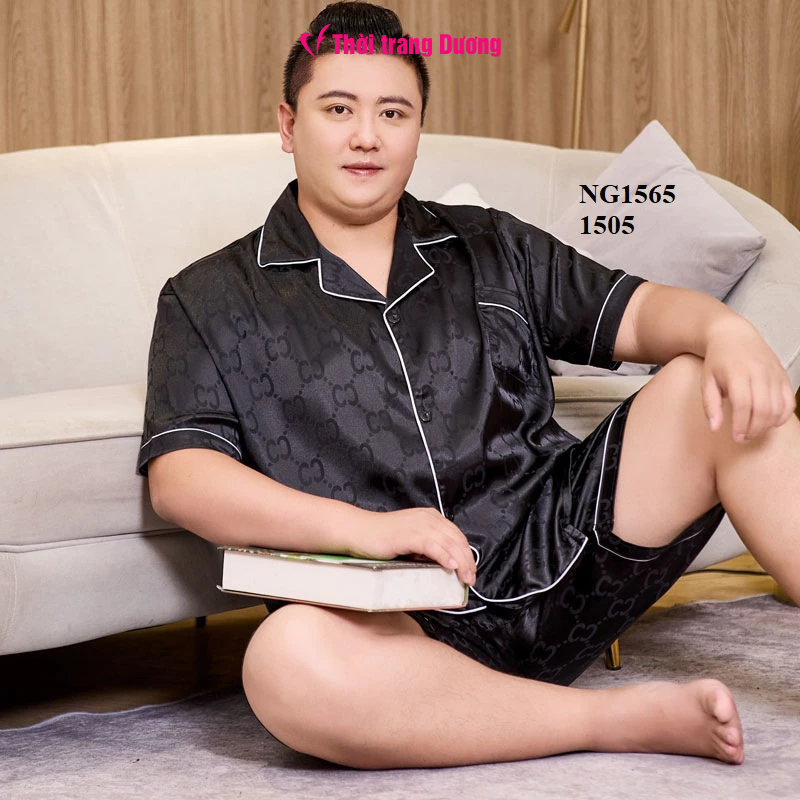 Tổng hợp Đồ Bộ pyjama nam 150kg big size ngắn tay quần ngắn mặc nhà vải lụa cho người mập NG1565 - Thời Trang Dương