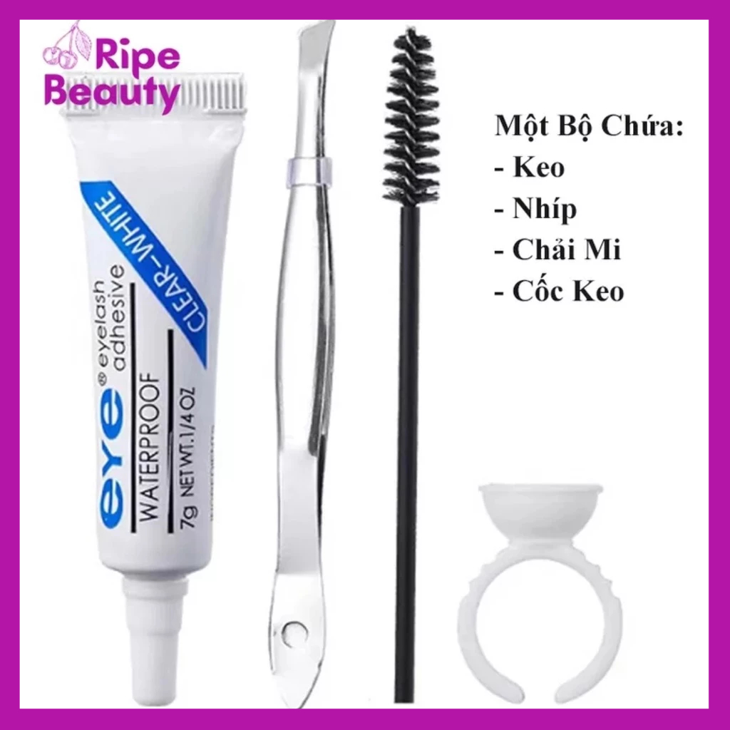 Keo Dán Lông Mi Giả Bộ Bốn Món Kèm Khay Nhẫn Chuyên Dụng