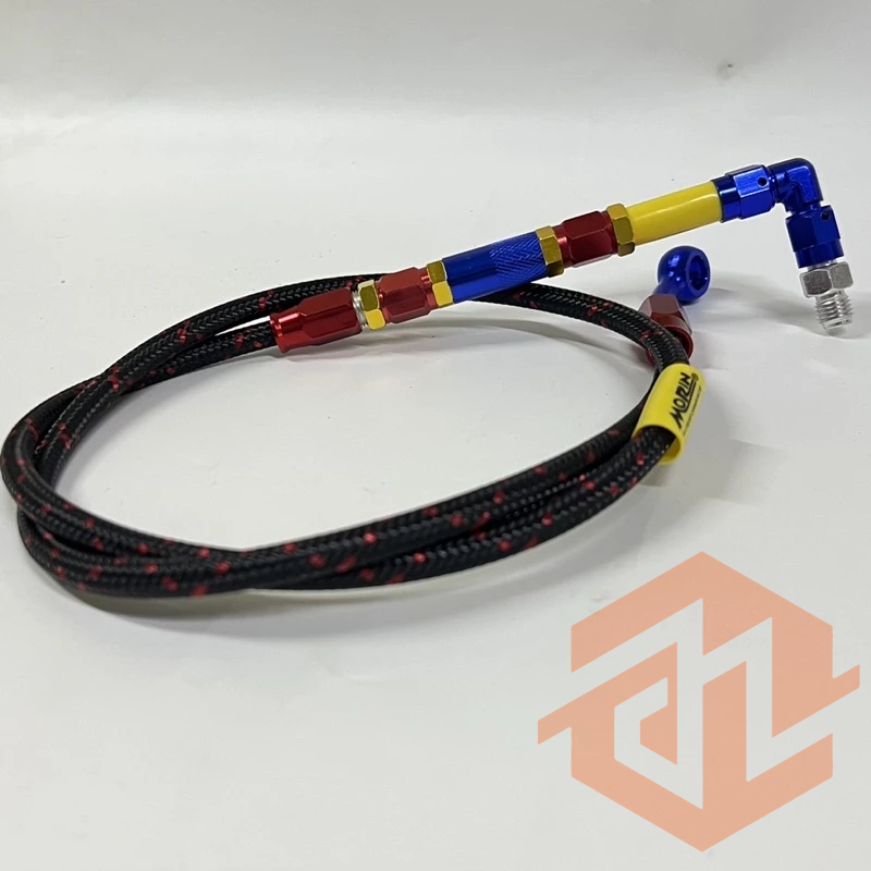 Dây dầu trước Morin đầu nhôm CNC 90 độ. Gắn chung cho tất cả các dòng xe