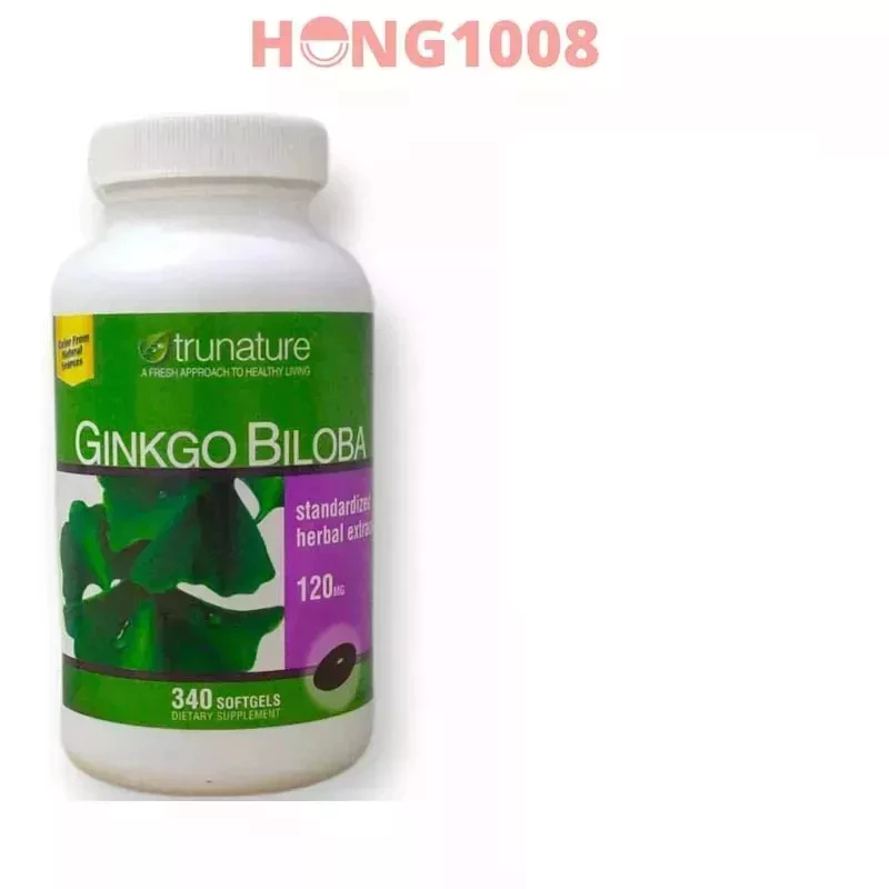 Viên uống Trunature Ginkgo Biloba 120mg 300 viên 340 viên từ trái bạch quả tăng cường sức khỏe trí não hong1008