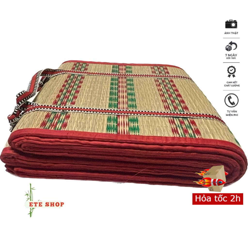 Chiếu cói xếp (size 1m0x1m9), chiếu gấp gọn cấp 3 tiện dụng, chiếu cho dân văn phòng, sinh viên, học sinh.
