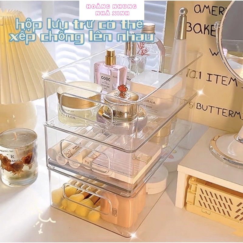 Hộp đựng đồ Acrylic Kệ đựng Mỹ phẩm trong suốt Ngăn kéo để đồ trang điểm sách bút