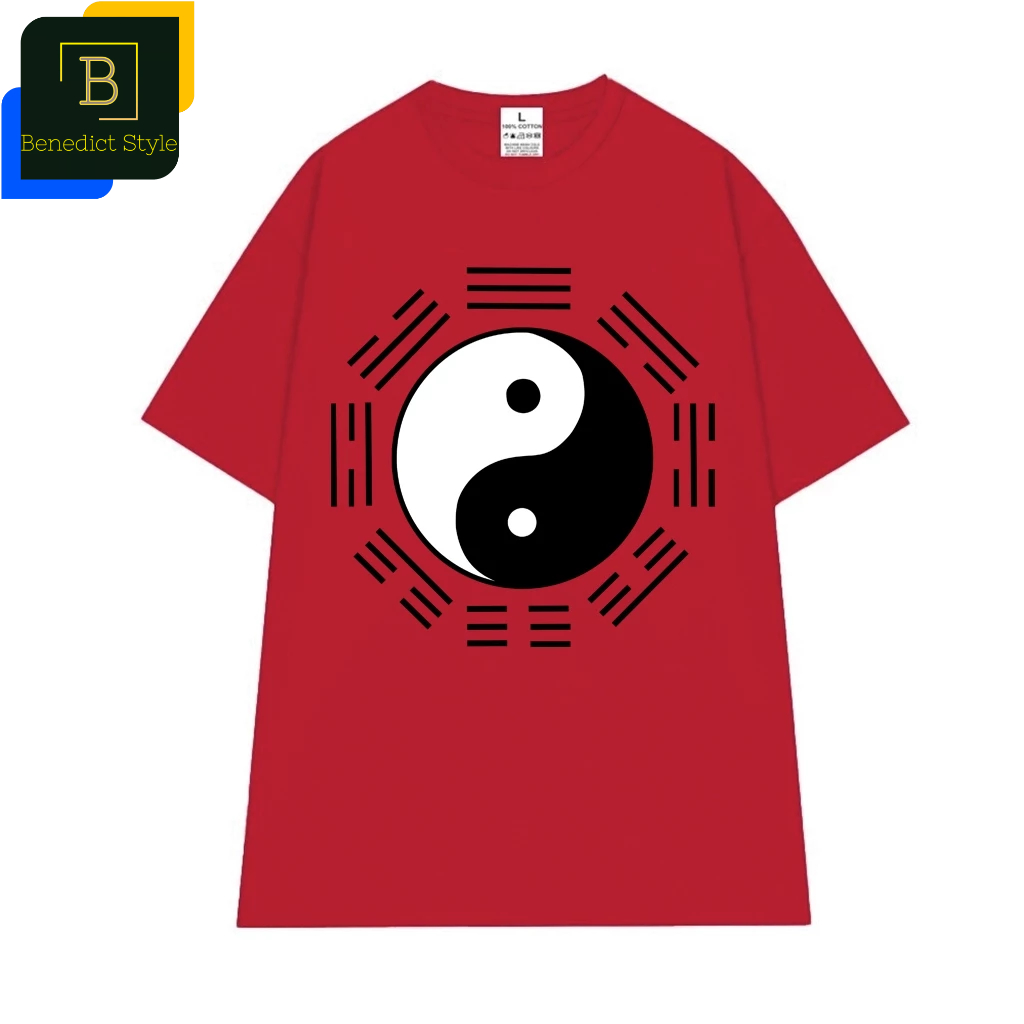 Cao cấp - Áo thun oversize in biểu tượng Thái cực triết lý Âm Dương Ngũ Hành Bát Quái phương Đông BND427