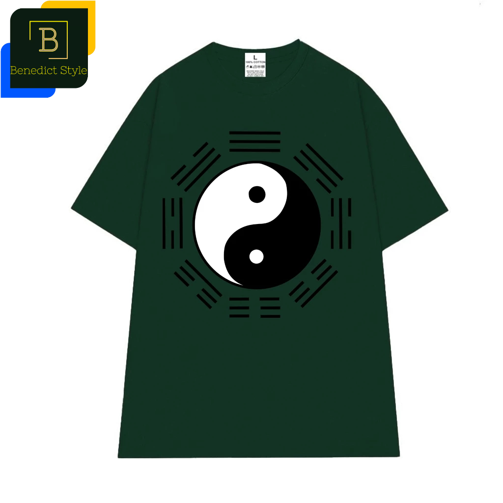Cao cấp - Áo thun oversize in biểu tượng Thái cực triết lý Âm Dương Ngũ Hành Bát Quái phương Đông BND427