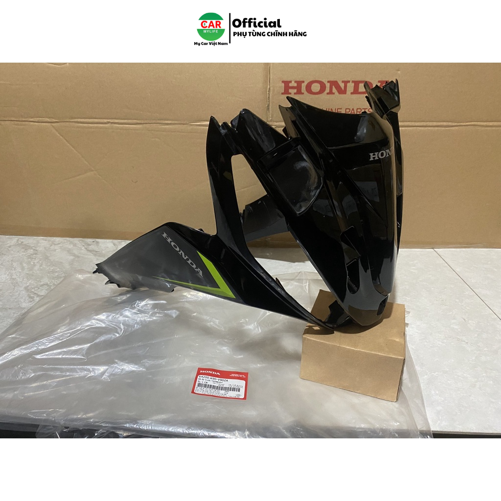 Bộ ốp trước - quây nạ trước HONDA WAVE RSX110 năm 2018-2019 màu Đen bạc. (64200K90V90ZA)