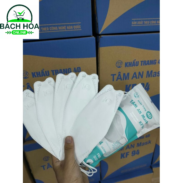 Thùng 100 cái khẩu trang kf94 hàng 4 lớp ko xù lông
