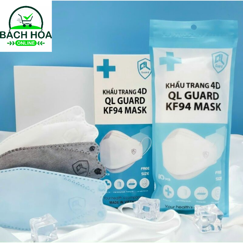 Thùng 100 cái khẩu trang kf94 hàng 4 lớp ko xù lông