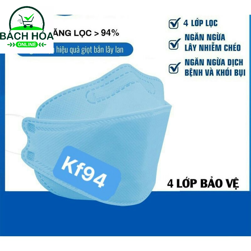 Thùng 100 cái khẩu trang kf94 hàng 4 lớp ko xù lông