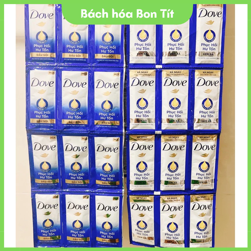 Dầu Gội Dầu Xả Dove Phục Hồi Hư Tổn Dây 10 Gói
