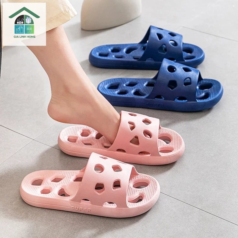 Dép mang trong nhà, nhà tắm/vệ sinh, có lỗ thoáng khí, không mùi, êm chân chống trơn trượt