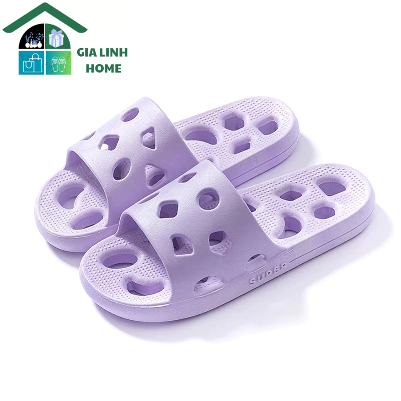 Dép mang trong nhà, nhà tắm/vệ sinh, có lỗ thoáng khí, không mùi, êm chân chống trơn trượt