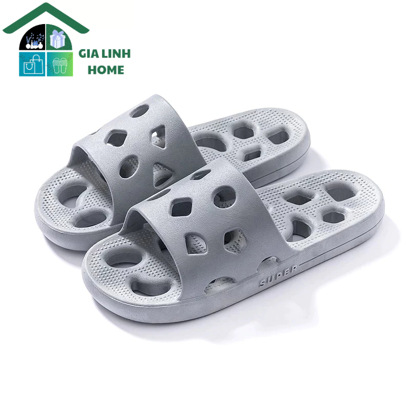 Dép mang trong nhà, nhà tắm/vệ sinh, có lỗ thoáng khí, không mùi, êm chân chống trơn trượt