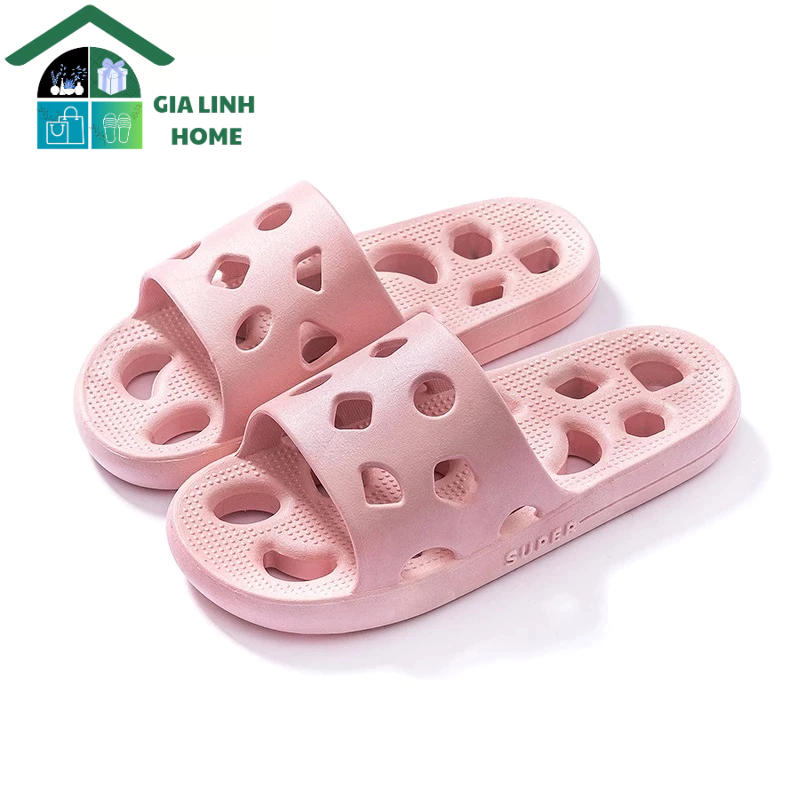 Dép mang trong nhà, nhà tắm/vệ sinh, có lỗ thoáng khí, không mùi, êm chân chống trơn trượt