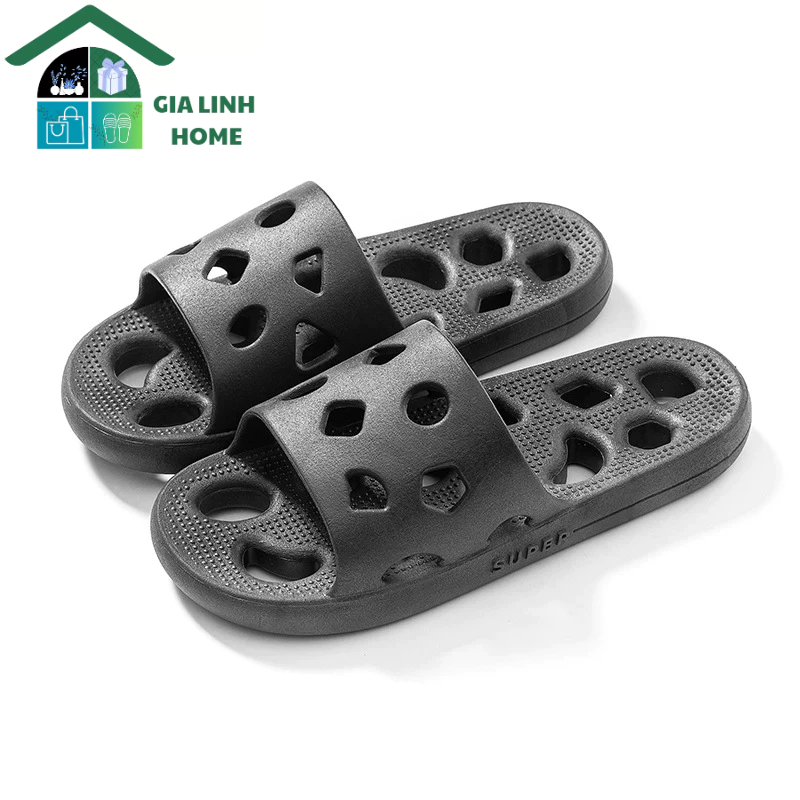 Dép mang trong nhà, nhà tắm/vệ sinh, có lỗ thoáng khí, không mùi, êm chân chống trơn trượt
